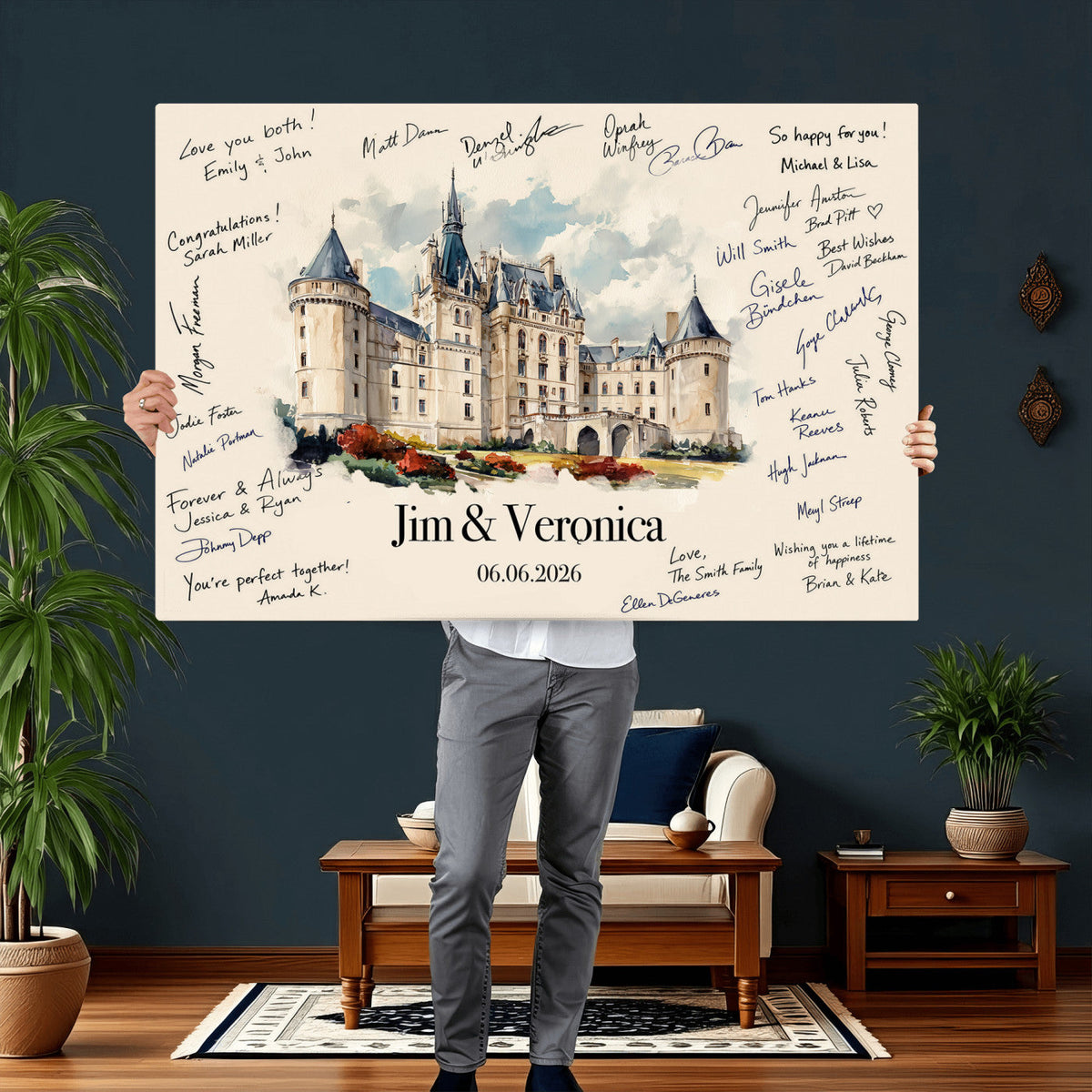 Wedding Guest Book Alternative Wall Art Canvas Print, Personalized, photo 22 of 25