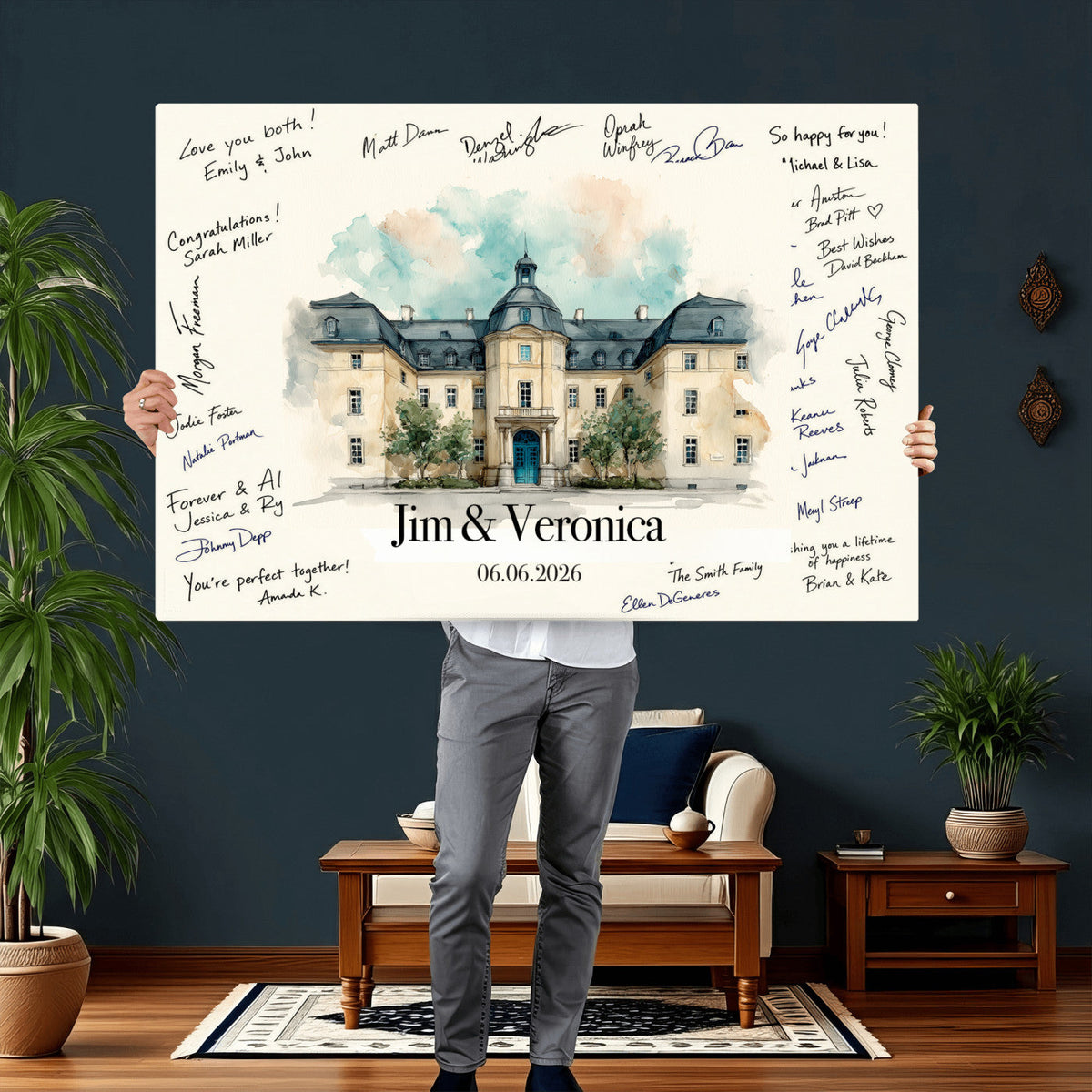 Wedding Guest Book Alternative Wall Art Canvas Print, Personalized, photo 20 of 25