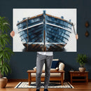 Blue Wooden Rowboat Canvas Wall Art, Coastal Nautical Boat Painting Print for Lake Beach House Decor, Minimalist Maritime Decor Artwork by MyGreatCanvas | Canvas Wall Art Prints | Photo Prints & Wall Decor
