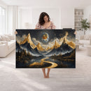 Abstract Mountain Wall Art Canvas Print Modern Landscape Painting Print