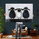 Funny Sheep Canvas Wall Art, Three Quirky Sheep Painting Print, Cute Animal Nursery Decor, Black White Navy Farmhouse Art, Kids Room Gift by MyGreatCanvas | Canvas Wall Art Prints | Photo Prints & Wall Decor