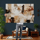 Blue Teal Abstract Canvas Wall Art, Modern Textured Painting Print, Navy Orange White Contemporary Art, Neutral Living Room Decor, Office Art by MyGreatCanvas | Canvas Wall Art Prints | Photo Prints & Wall Decor