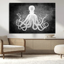 Black White Octopus Wall Art Canvas Print by MyGreatCanvas | Canvas Wall Art Prints | Photo Prints & Wall Decor