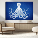 Large 3-Panel Blue Octopus Canvas Wall Art | Coastal Marine by MyGreatCanvas | Canvas Wall Art Prints | Photo Prints & Wall Decor