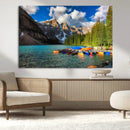 Moraine Lake 3-Panel Wall Art, Majestic Mountain and Lake by MyGreatCanvas | Canvas Wall Art Prints | Photo Prints & Wall Decor