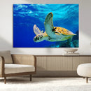 Sea Turtle Wall Art Canvas Print, Sea life in the Ocean Wall