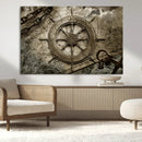 Wooden Ship Wheel Canvas Print, Multi Panel Canvas Wall Art