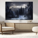 Night Landscape and Trees Wall Art Canvas Print