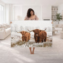 Longhorn Cattle Wall Art Canvas Print, Framed Farmhouse
