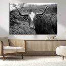Western Home Wall Art Canvas Print, Framed Texas Longhorn by MyGreatCanvas | Canvas Wall Art Prints | Photo Prints & Wall Decor