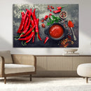 Red Chili Peppers Wall Art Kitchen Artwork Canvas Print