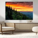 Smoky Mountains Sunset Wall Art Canvas Print | 3 Panel by MyGreatCanvas | Canvas Wall Art Prints | Photo Prints & Wall Decor