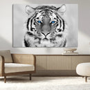 Black and White Tiger Wall Art Animal Canvas Print