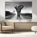 Black and White Elephant Wall Art Canvas Print