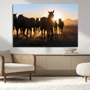 Horse Herd Wall Art Animal Canvas Print