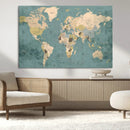 Classic World Map Canvas Print – Framed Vintage Map Wall by MyGreatCanvas | Canvas Wall Art Prints | Photo Prints & Wall Decor