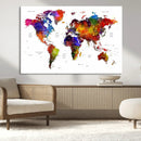 World Map Canvas Print – Detailed Map of the World Wall Art