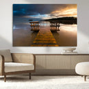 Serene Lake Pier at Sunset Canvas Print | Landscape Canvas