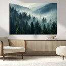 Captivating Misty Forest Wall Art Premium Canvas Print a