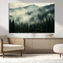 Captivating Misty Forest Wall Art Premium Canvas Print a