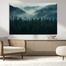 Captivating Misty Forest Wall Art Premium Canvas Print,