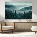 Captivating Misty Foggy Forest Wall Art Premium Canvas Print