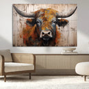 Abstract Bull Highland Cow Canvas Wall Art Print – Vibrant by MyGreatCanvas | Canvas Wall Art Prints | Photo Prints & Wall Decor