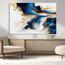 Gold Marble Art - Abstract Geode Gold And Blue Marble Shape