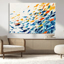 Abstract Fish Shoal Wall Art Canvas Print, Colorful Fish