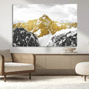 Gold Abstract Mountains Wall Art Print on Canvas, Nature