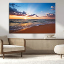 Golden Hour Beach Sunset Wall Art | Canvas Print | Ready to