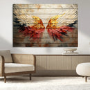 Abstract Angel Wings Canvas Wall Art – Framed and Ready to