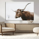 Rustic Bull Wall Art Canvas Print – Modern Longhorn