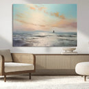 Abstract Ocean Wall Art -  Boat Wall Art Canvas Print