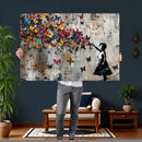 Banksy Wall Art - Banksy Girl and Butterfly Explosion Wall