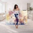 Abstract Watercolor Golf Player Wall Art Canvas Print