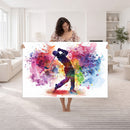 Colorful Golfer Swing Wall Art Canvas Print - Ready to Hang,