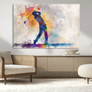 Watercolor Golf Swing Wall Art Canvas Print | Vibrant