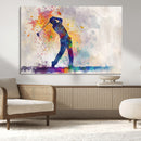 Watercolor Golf Swing Wall Art Canvas Print | Vibrant