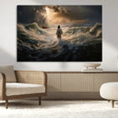 Jesus Walking on Water Wall Art Canvas Print - Religious