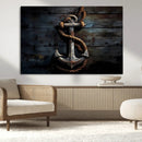 3 Panel Grunge Abstract Anchor Wall Art Canvas Print Set