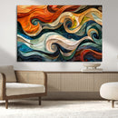 Abstract Wave Wall Art | Ready to Hang Framed Canvas Print |