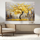 Golden Tree Canvas Print | Abstract Wall Art for Modern