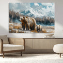 Bear and Baby Bear Wall Art Canvas Print