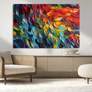 Vibrant Abstract Leaf Wall Art Canvas Print | Bold Colorful