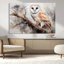 Barn Owl Wall Art | Watercolor Barn Owl Canvas Print |