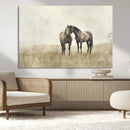 Chines Style Grunge Horses Wall Art Canvas Print