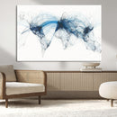 Flight Route Map Wall Art Canvas Print, Abstract Air Traffic