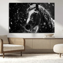 Winter Horse Wall Art | Black and White Horse Print | Ready by MyGreatCanvas | Canvas Wall Art Prints | Photo Prints & Wall Decor