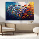 Vibrant Abstract Fish Swarm Art – Colorful Fish Inspired